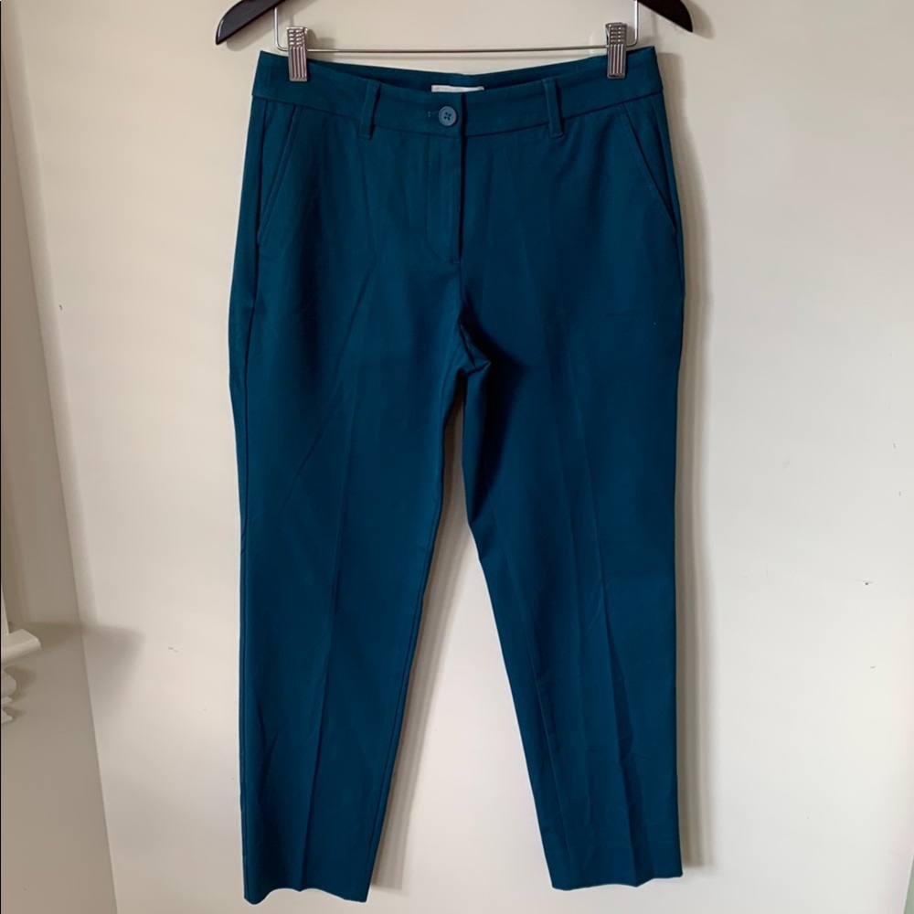 Talbots Teal peacock Blue Straight Leg career office flat front Pants women’s 6P